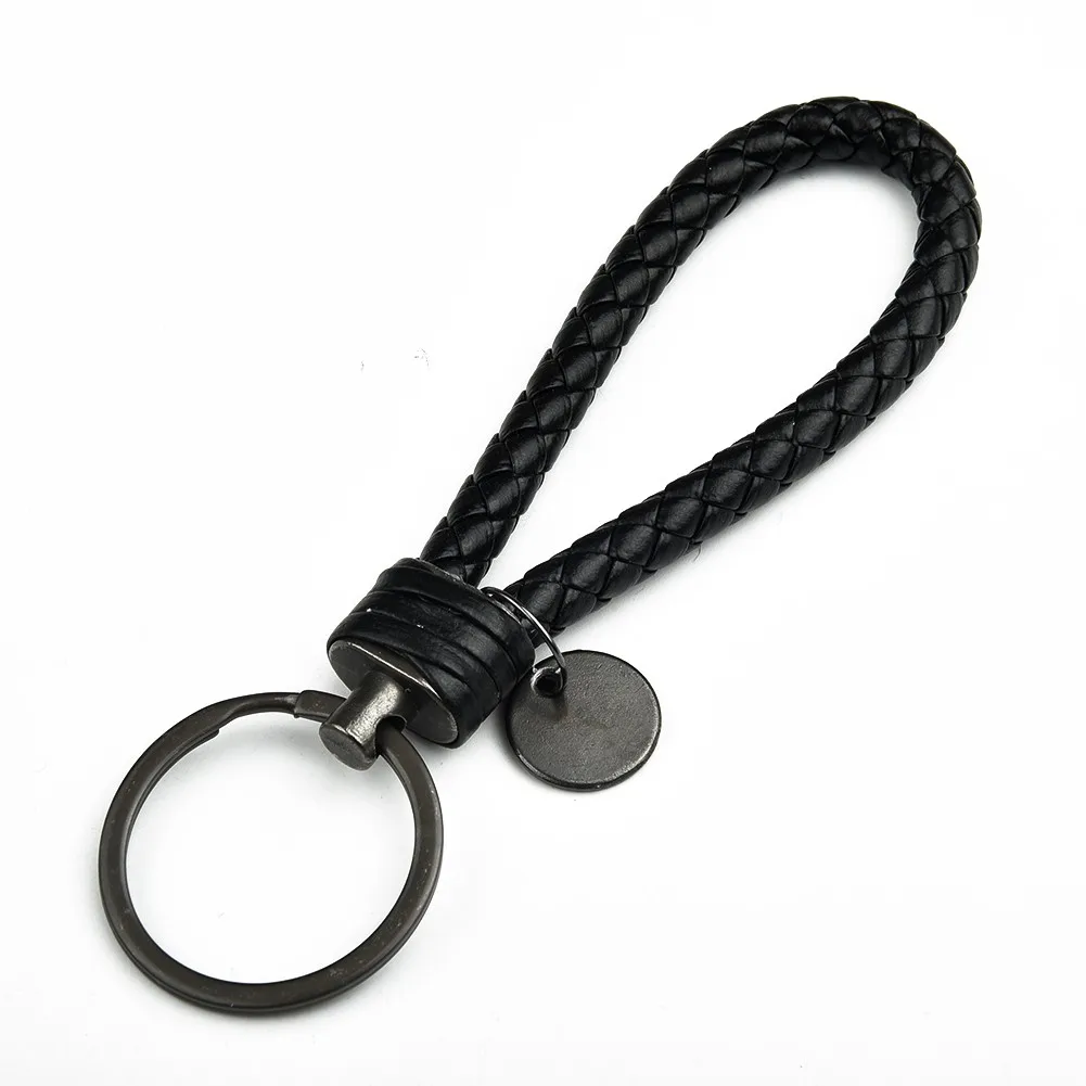 Keyring Leather Strap Braided Rope PU Leather Braided Woven Rope Car Key Ring Accessories Keychain Universal