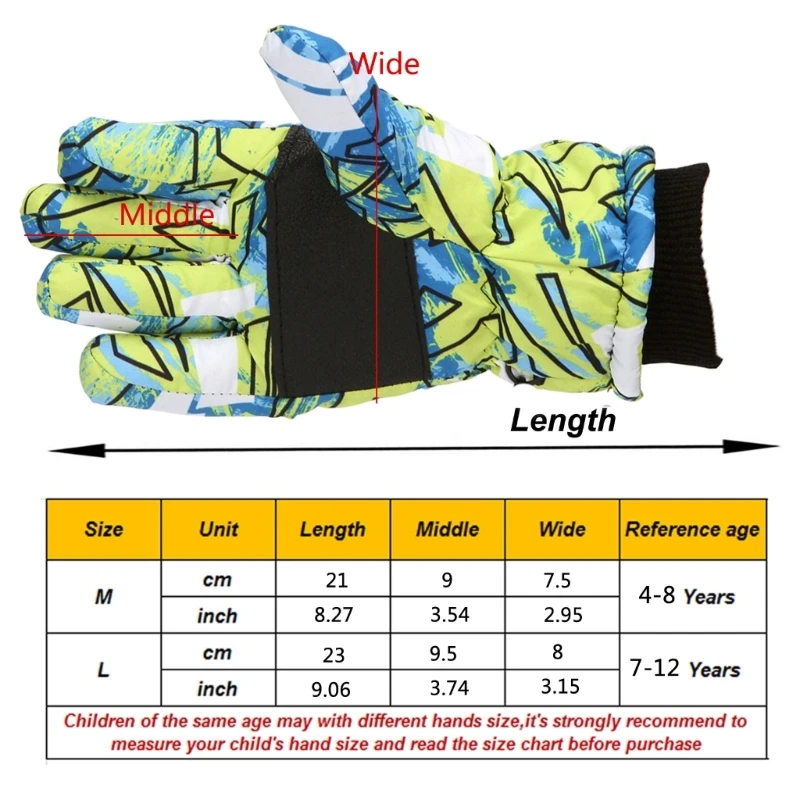 Thermal Children Ski Gloves Waterproof Windproof Winter Outdoor Kids 2025 Sports Gloves for 4-12Y Baby Non-slip new Full Finger Mittens