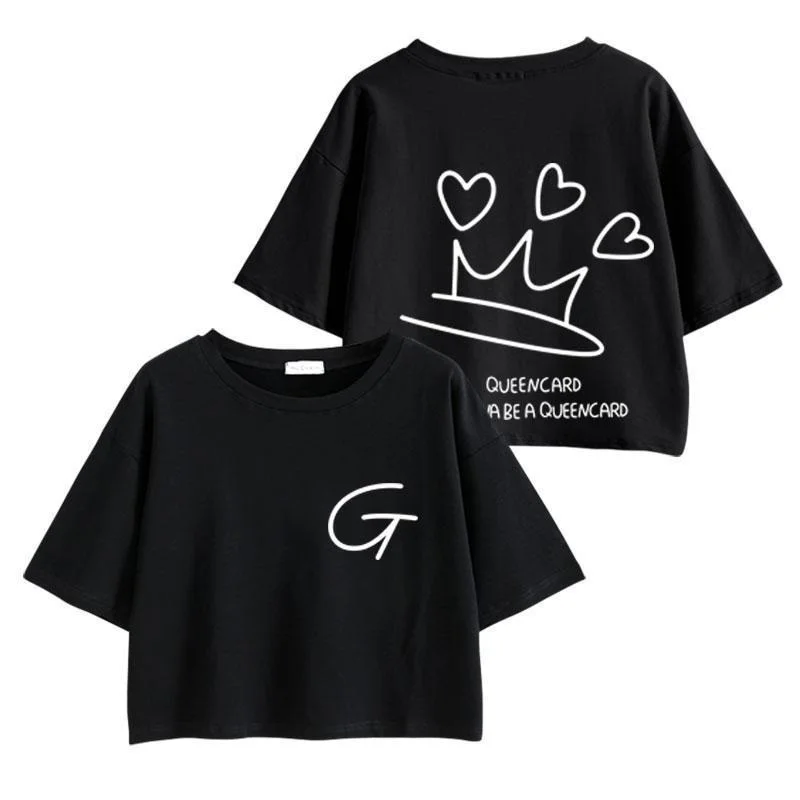 2023 Kpop GIDLE I am freeTy T Shirt Kpop Costume (G)I-DLE MIYEON YUQI Same Short Sleeve Tee Top Unisex Clothes For Fans Gift