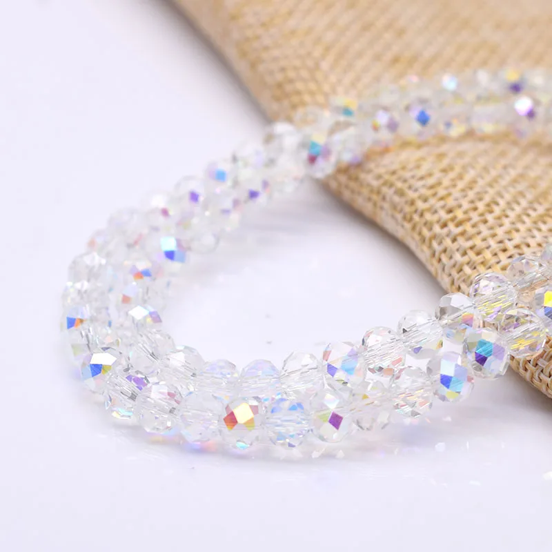 ORIGINAL Pink Crystal Glass Beads new New AB Color Rondelle Crystal Beads 2025 Faceted Loose Spacer Beads For Jewelry Making DIY