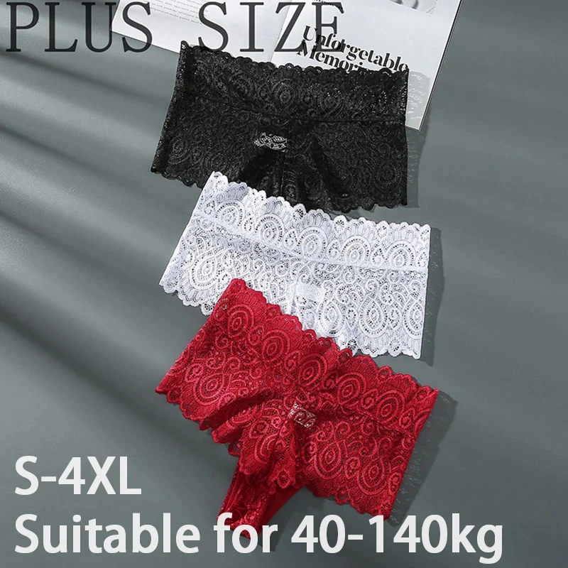 S-4XL Plus Size Panties Women's Sexy Lace Underwear Sexy High Waist Briefs G String Panties Sheer Intimates Women's Lingeries