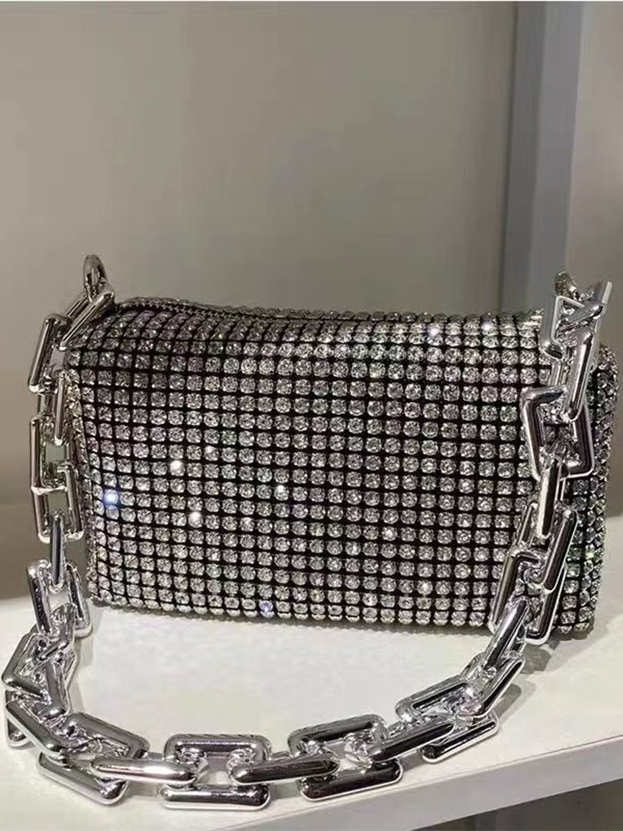 New Rhinestone Handbags For Women Clutch 2023 Diamonds Shoulder Bag Purse Ladies Female Crossbody Bag Shining Chain Crystal Tote