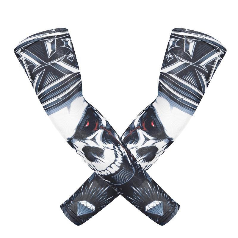 2PCS Breathable UV 2025 Protective Tattoo Arm Sleeve Driving Running Vissen Fietsen Mouwen Basketball Cover new Skull Fishing Arm Sleeves