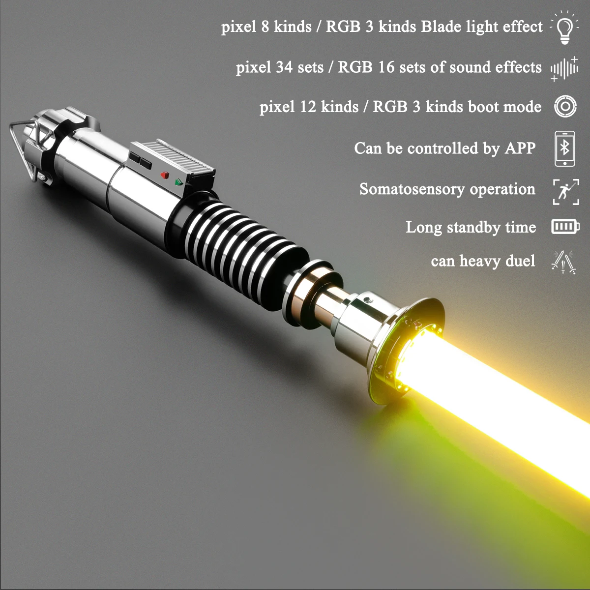 JOYACESABER Luke Lightsaber Smooth Swing Xenopixel 3.0 Laser Sword With 34 Set Fonts Bluetooth Heavy Dueling Pixel Saber Toys
