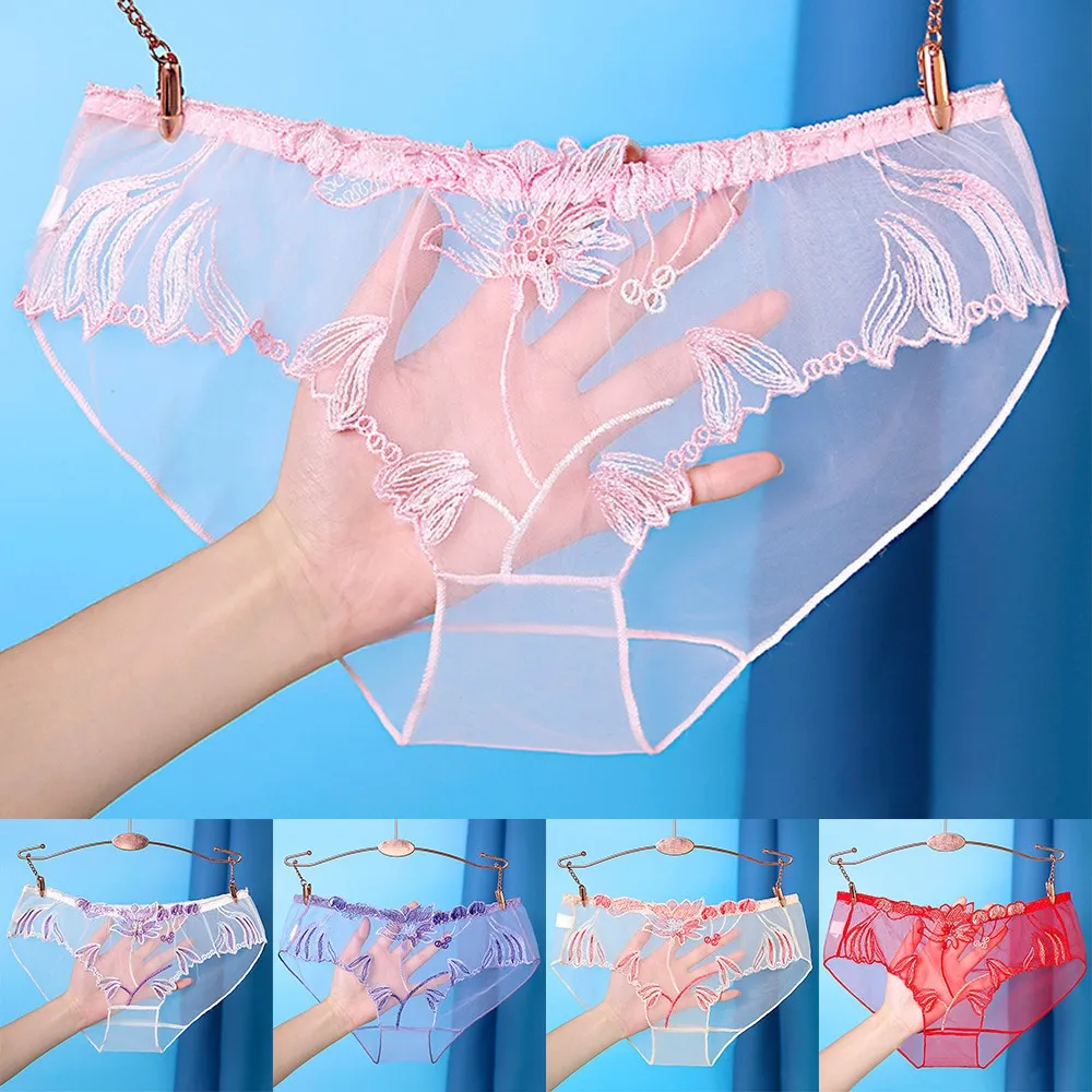 Women Underwear Lace Mesh Sexy Lingerie 2025 Transparent Breathable Large Size Female Girls new Ultra-thin Briefs Underpants