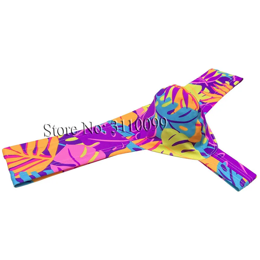 Men's Cheeky Boxer Thong Printed Skimpy Hipster Bikini 1/3 Rear Bottoms Underwar