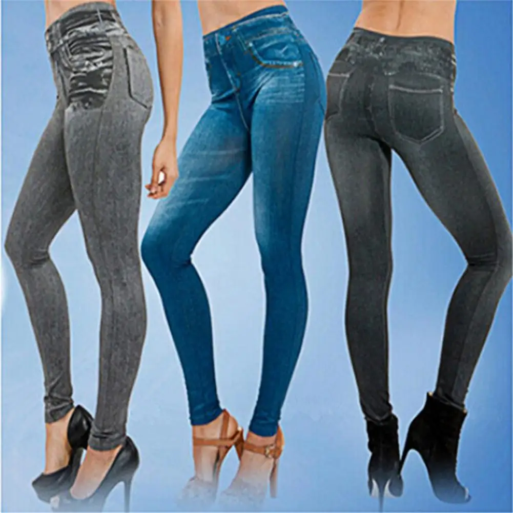 Women Jeans Multi Pockets High Waist new Pencil 2025 Pants Slim Denim Print Stretch Pencil Pants Women's Clothing For Daily Wear