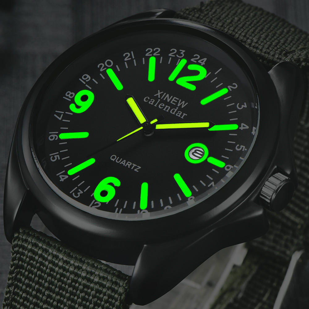 Glow In The Dark Men Watches Tops Brand Military Mens Clock Quartz Army Watch Black Dial Date Sport Wrist Watch a4cfd 5 51488