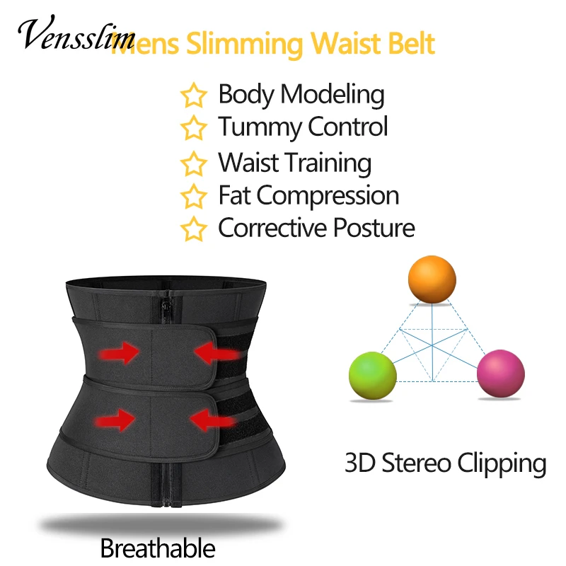 Waist Trainer for Men Sweat Belt Body Shaper Sauna Trimmer Stomach Wraps Workout Band Waste Cinchers Corset Belly with Strap
