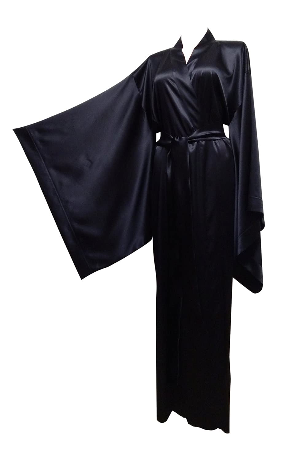 Grace Elastic Silk Like Satin Bath Robe For Women Golden Side Split Strap High Quality Nightgown Dress Plus Size Same As The Picture
