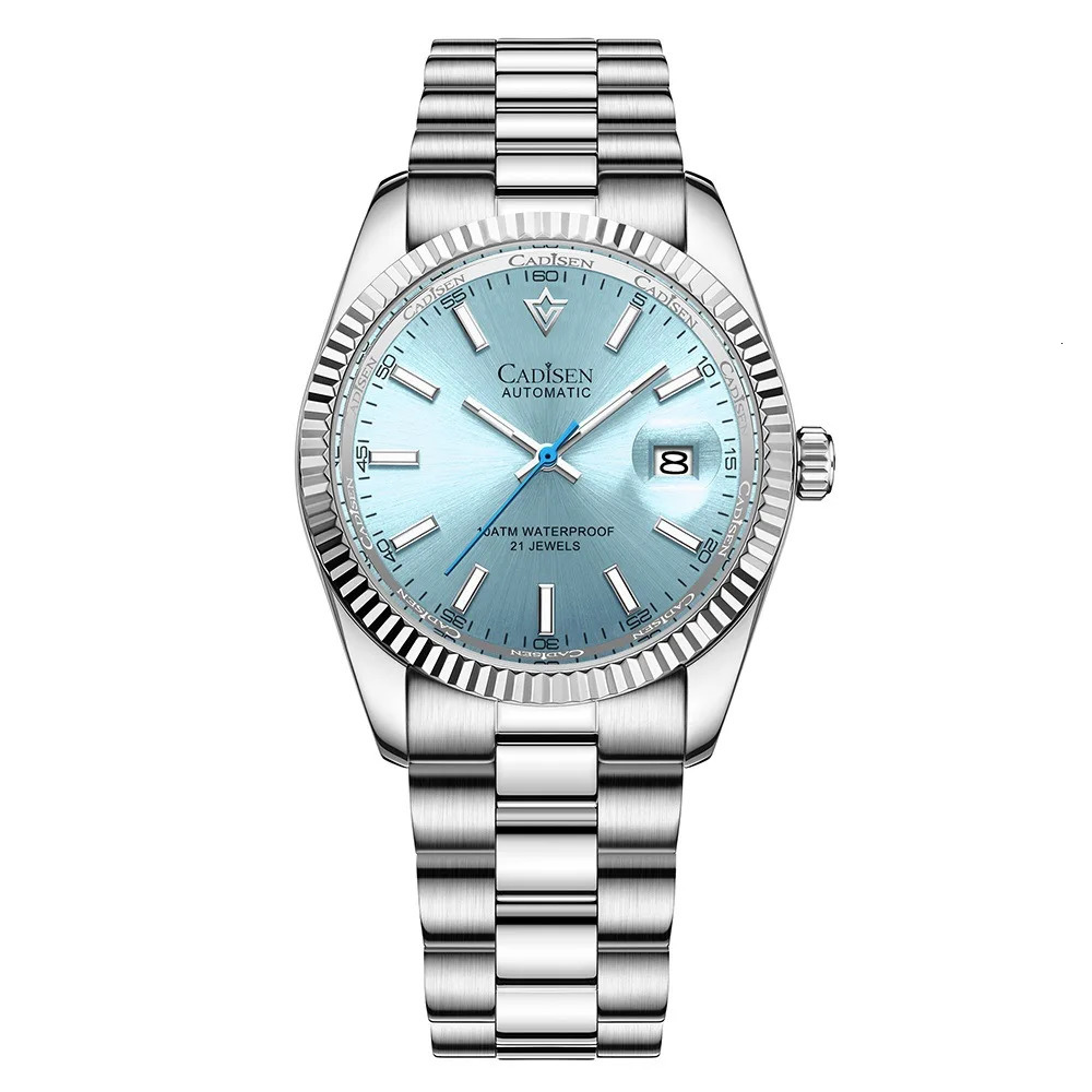CADISEN ICEBLUE Dial Sapphire Glass Watches Men Japan MIYOTA Movt Men's Watch Mechanical Automatic Diver Clock 240327