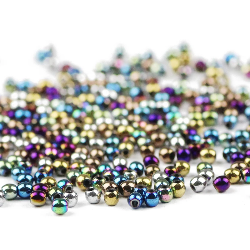 Blue,Gold Color Purple Round Hematite 2mm 3 4 6 Natural Stone Small Spacer Loose Beads For Jewelry Making DIY Bracelet Necklace