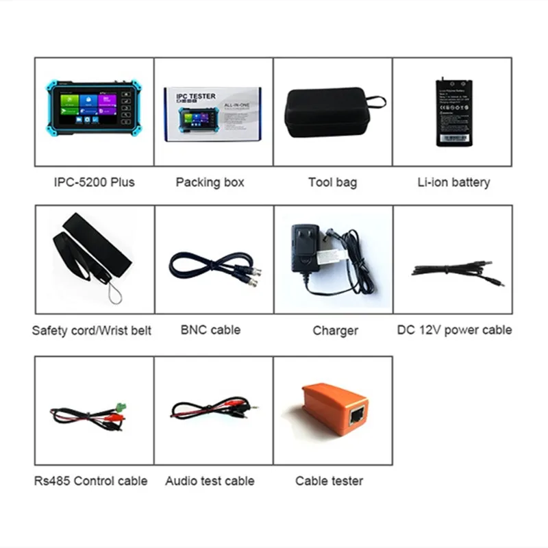 Tester 5200 IPC 4K Plus CCTV IP Camera Tester 8MP AHD CVI TVI SDI Camera 12MP IPC Camera Tester Display Monitor HDMI Cable Test smile