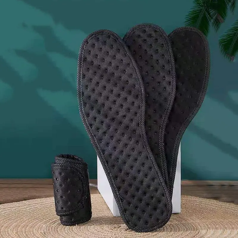 5 Pcs Bamboo Charcoal Deodorizing Insole Women Sweat-absorbing Thicken Shock-absorbing Soft Sport Insoles Breathable Comfortable