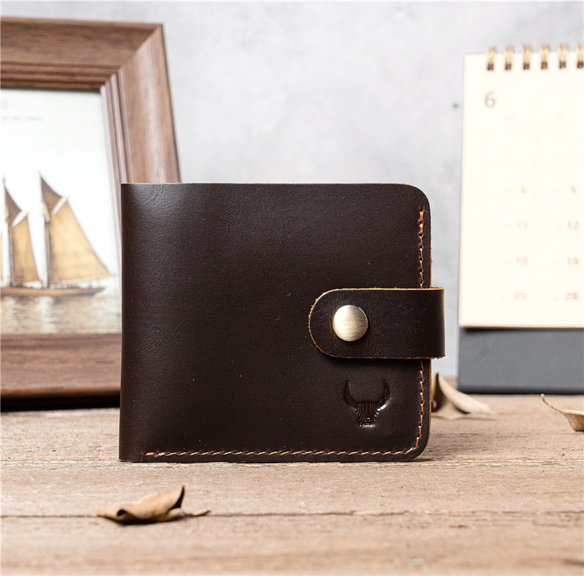 Men's Wallet 100% Genuine Leather Men Purse Holder Business Anti-Theft Credit Card Short Wallet Male Slim Coin Purse Money Bag
