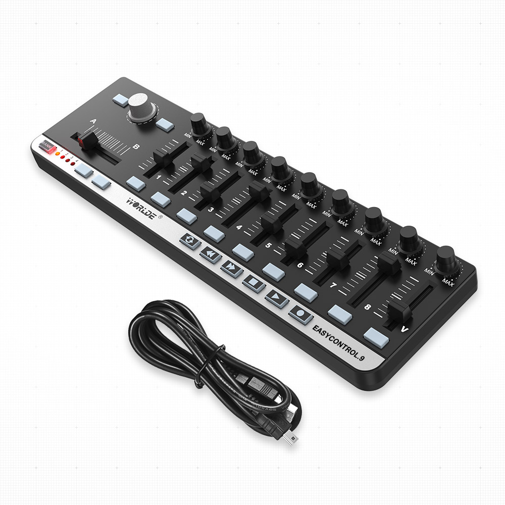 Worlde EasyControl.9 MIDI Controller Portable Mini USB 9 Slim-Line Control MIDI Keyboard Instruments Electronic Organ