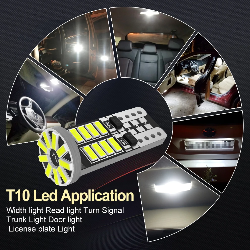 2/10x W5W T10 2025 Led Bulbs Canbus 168 194 new 501 Led 5w5 Car Interior Dome Reading License Plate Light 25SMD 3014 Chip Signal Lamp