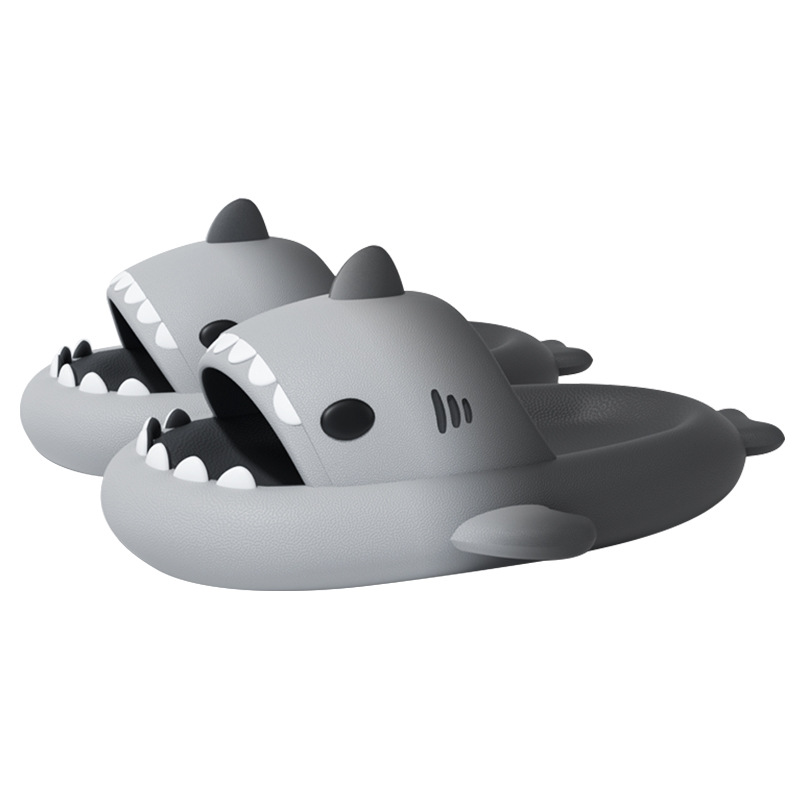 Cute Gradient Shark Slippers Women Men Outside Sandals Indoor Slides Couples Summer Shoes Parents Kids Soft EVA Beach Flip ps