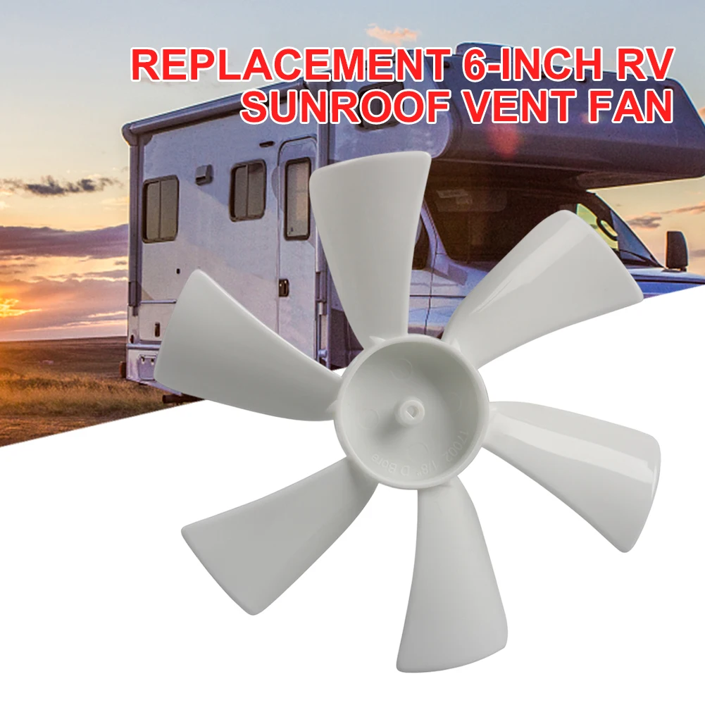 RV Vent Fan Blade 6" Replacement Vent Fan D Hole 6 Blades RV Roof Vent Fan Motor Exhaust Fan 12V for Range Hood Bathroom