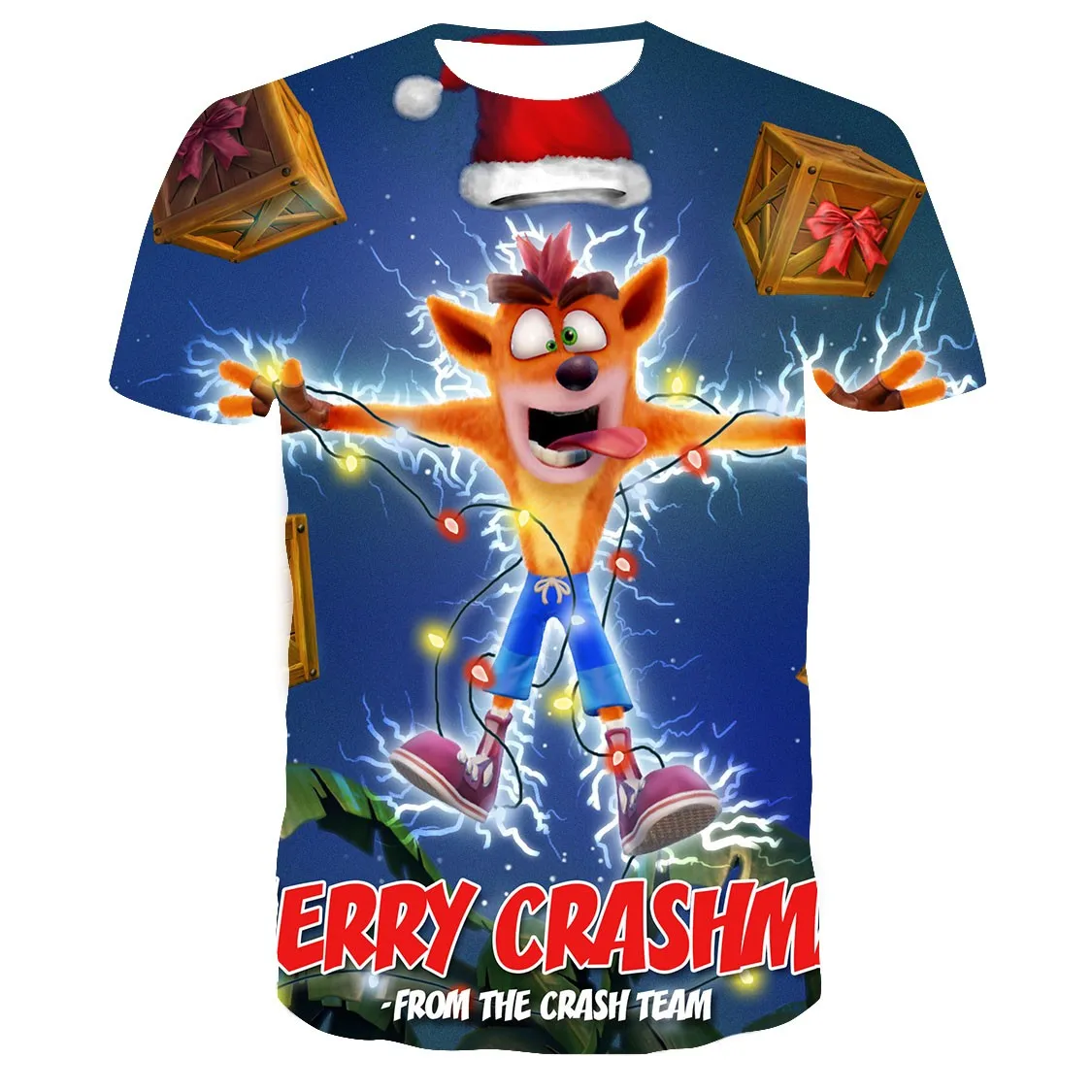 Kids Summer Game Crash Bandicoot Casual T-Shirts Boys Girls Short Sleeve Thin Breathable Tees Tops Children Outfits Home Clothes
