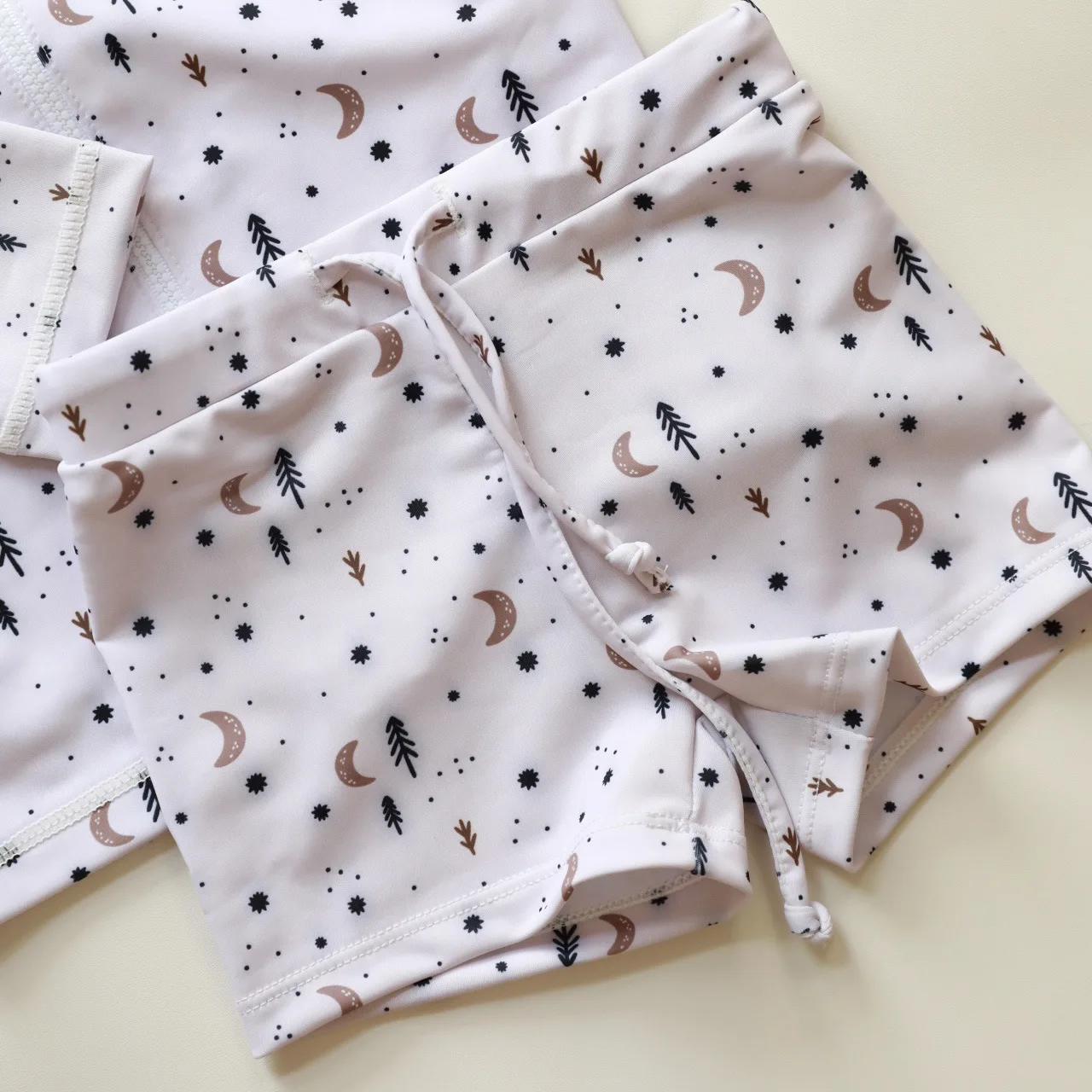 deer jonmi 2023 Summer Toddlers Girls Printed Swimwear Ruffles Long Sleeve Sun-proof Beach Bikini Kids Swimsuits
