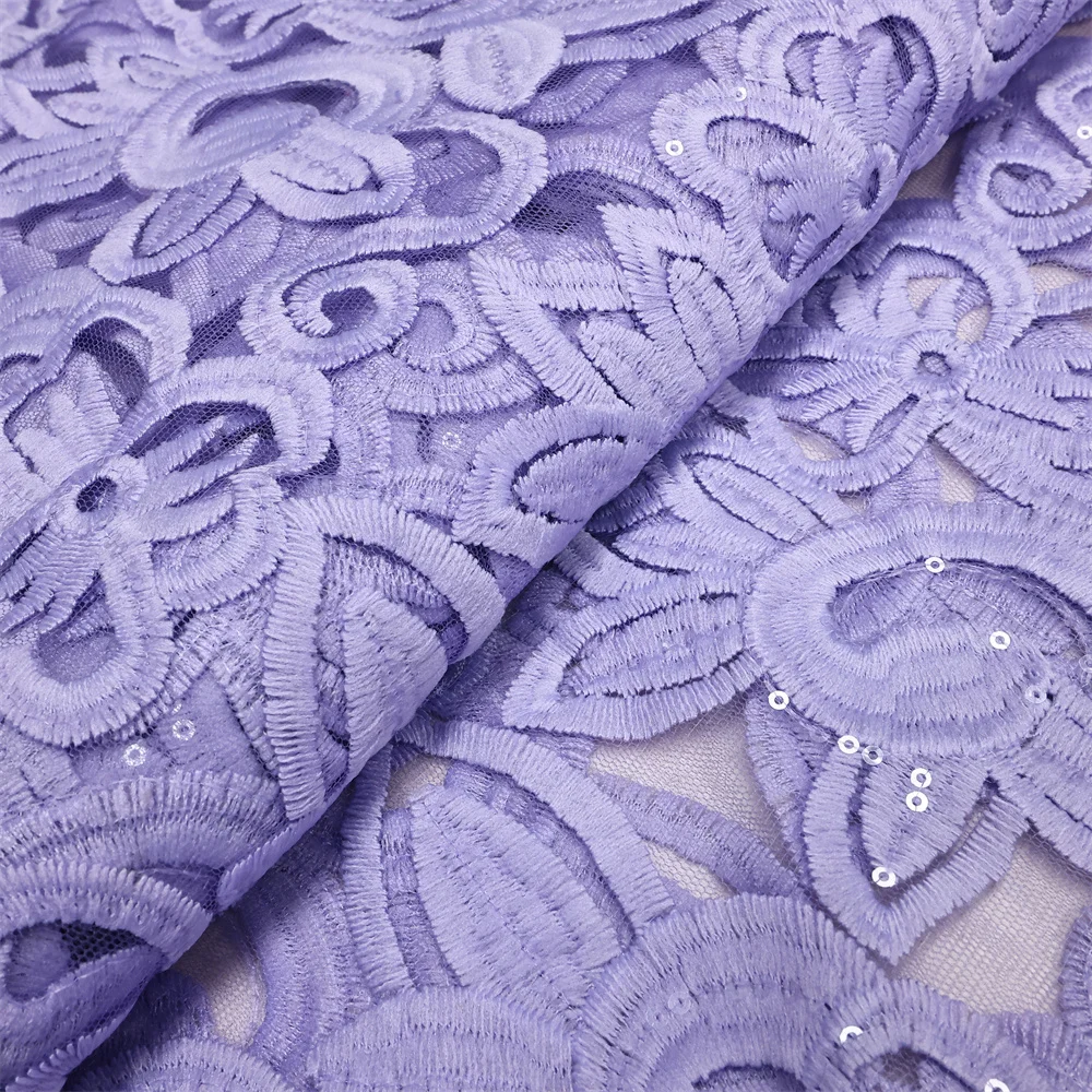 WHITE French Sequins Lace Fabric 2023 High Quality 5 Yards Nigerian Lace Fabric African Tulle Lace Fabric For Party Dress