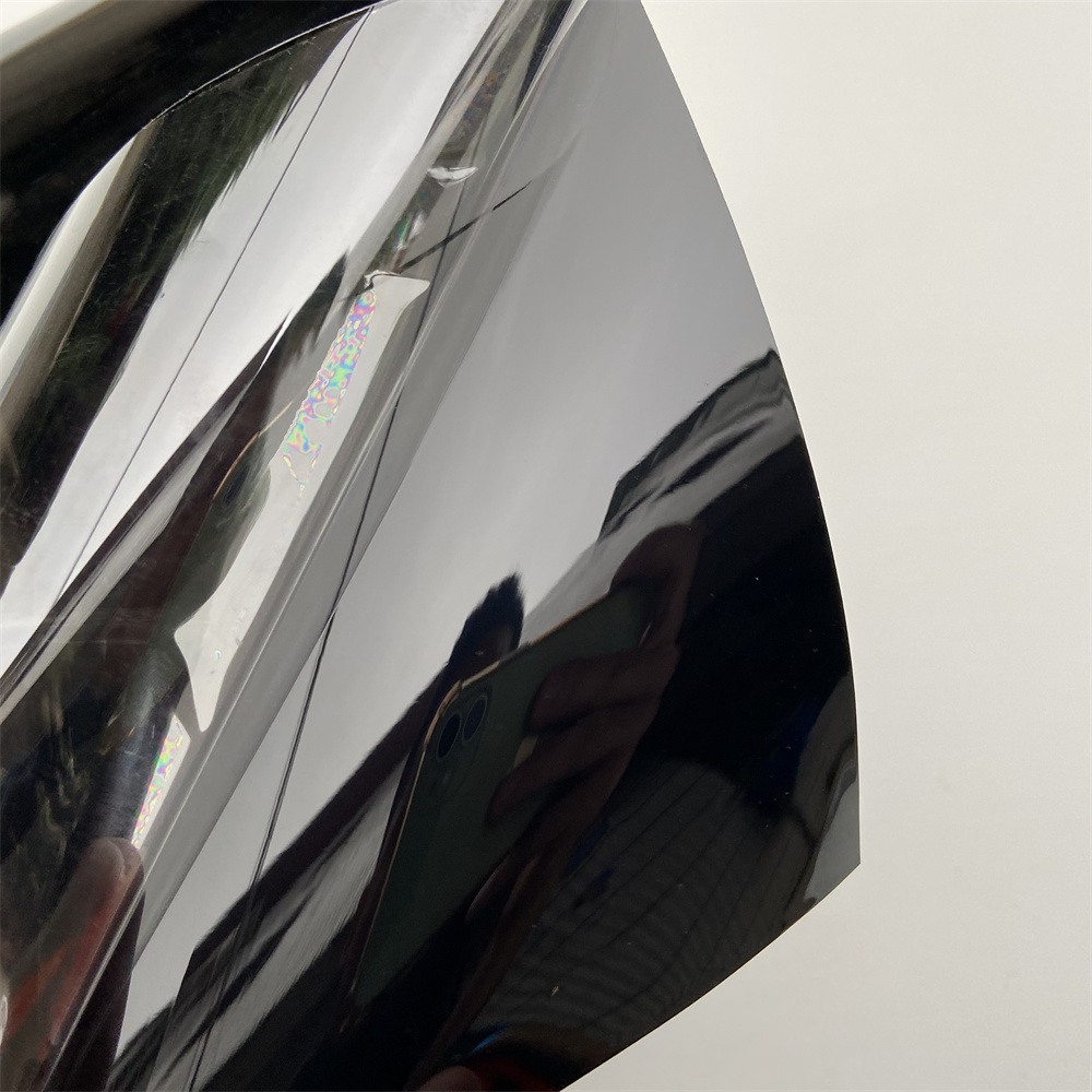 Premium PET Gloss Black Vinyl Wrap Film Car Stickers Foil Air Release Channels For Auto Roof Wing Pillar Motorcycle Decal