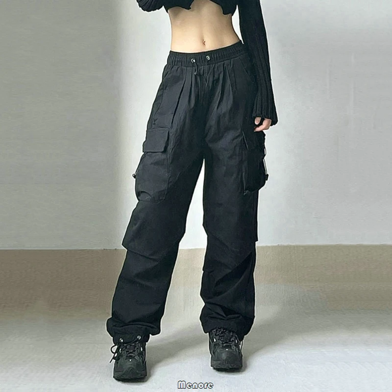 Y2k Cargo Pants Women Streetwear Casual Wide Leg Pants Haruku Vintage Solid new Baggy Straight 2025 Trousers Ladies Oversize Sweatpants