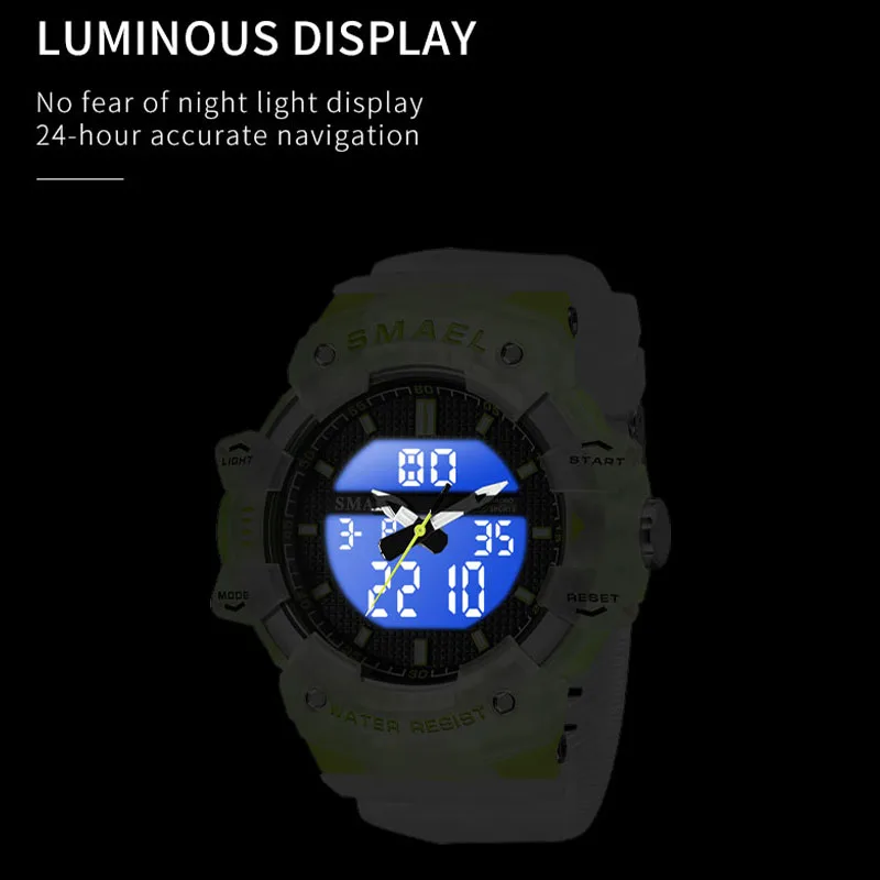 Quartz Watches 2025 Male Clock new SMAEL Brand Wristwatches 50M Waterproof Stopwatch Week Display Alarm Clocks 8080 Men Watch Sports Time