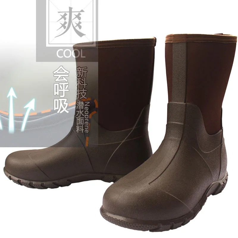 Men's Rain Boots Outdoor Snow 2025 new Boots Forest Shoes Fishing Car Washing Shoes