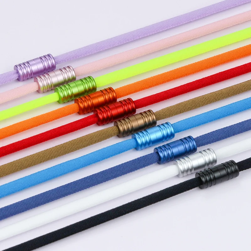 2024 New Elastic No Tie Shoelaces Semicircle Shoe Laces For Man and Women Sneakers Quick Lazy Metal Lock Laces Shoe Strings