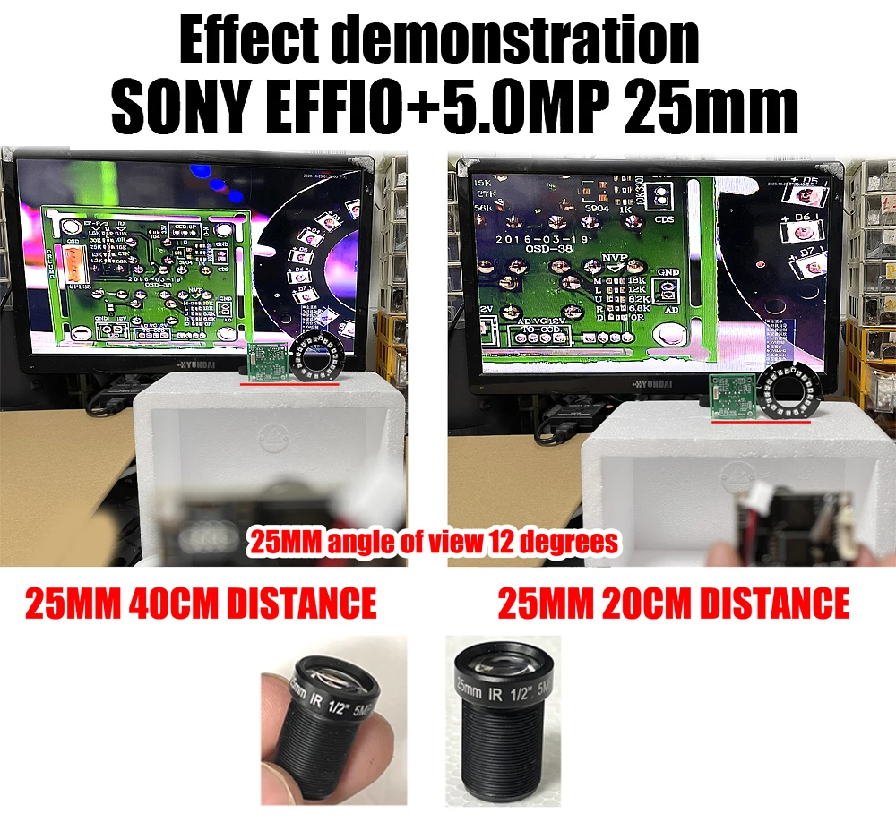 Real SONY Effio 4140+673 800TVL HD CCTV CAMERA Circuit Board CCD Chip Module Complete 2.8mm Wide angle 2.8-12mm Focus 25mm DIY