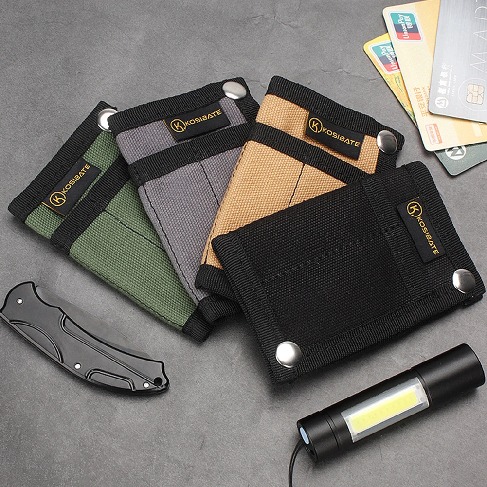 Canvas EDC Storage Bags Canvas Outdoor Tactical Tool Bags Knife Key Case Credit Card Clip Molle Wallet Hanging Waist Fanny Pack