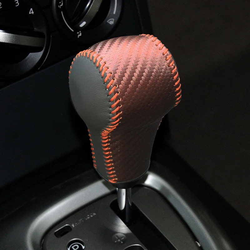Car Gear Shift Knob Cover For Nissan Qashqai 2008-2015 X-Trail 2008-2013 Leather Gear Shift Grip Handle Case Shift Lever Cover