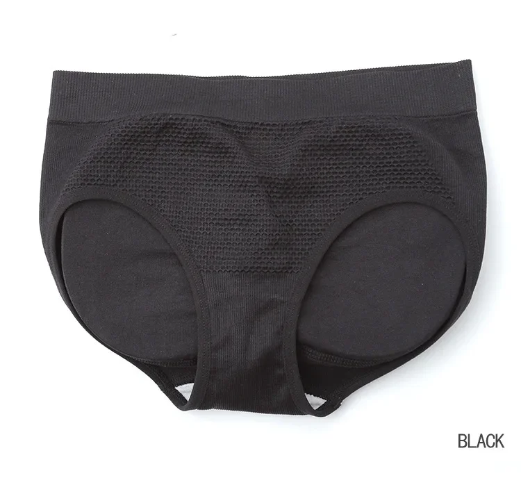 Women Sponge Padded Abundant Buttocks Pants Lady Push Up Middle Waist Panties Briefs Underwear Fake Ass Butt Lifter Hip