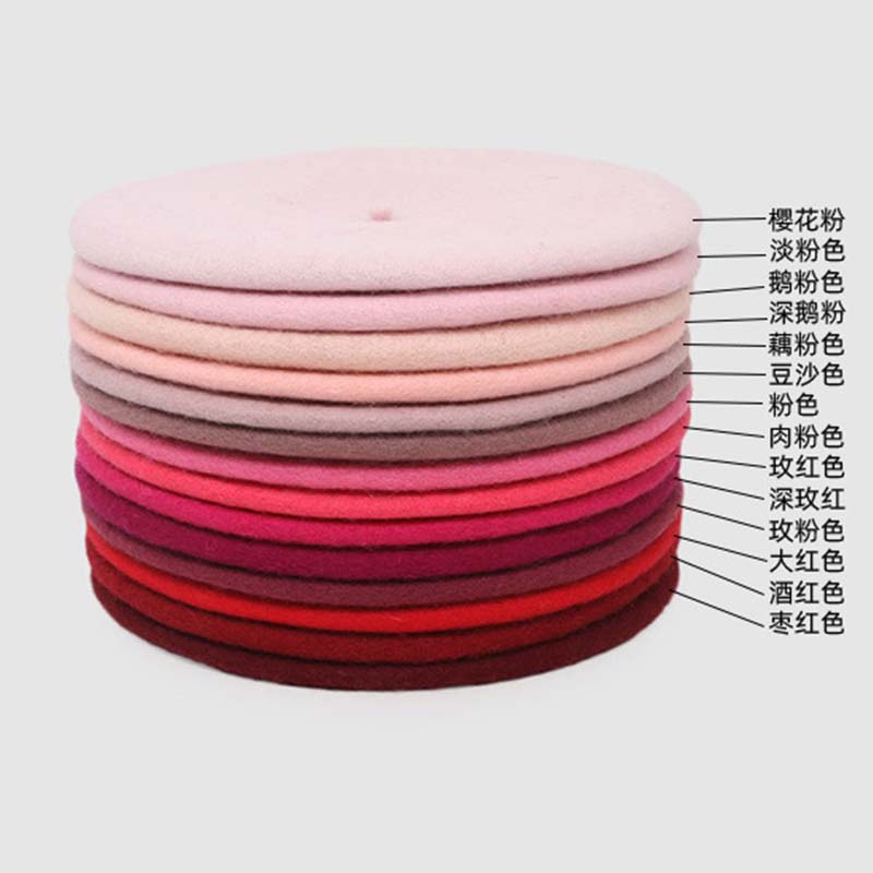 Pink Color Wool Beret Japanese 2025 Hat Retro Painter Hat Bud Hat Autum Winter Vintage Caps Keep Warm Cute Casual new Hat Women Beret