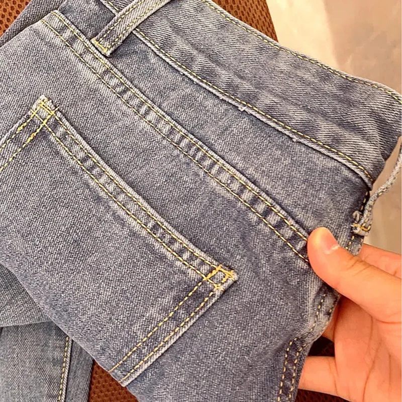 Spring Autumn 6 Colors High Waist new Straight Wide Leg Pants Korean All-match Slim Loose Denim Trousers 2025 Casual Women Harlan Pants