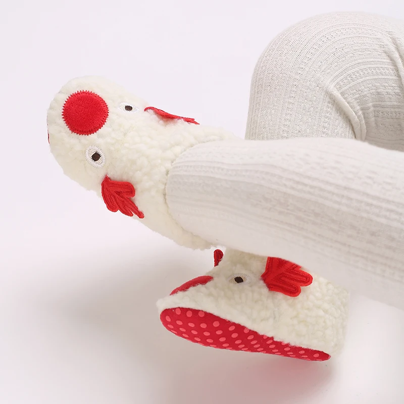 Baby Shoes for Winter Christmas Infant Shoes Cute Santa for Boys and Girls 11CM/12CM/13CM 0-12 Months Warm Lining Inside Soft