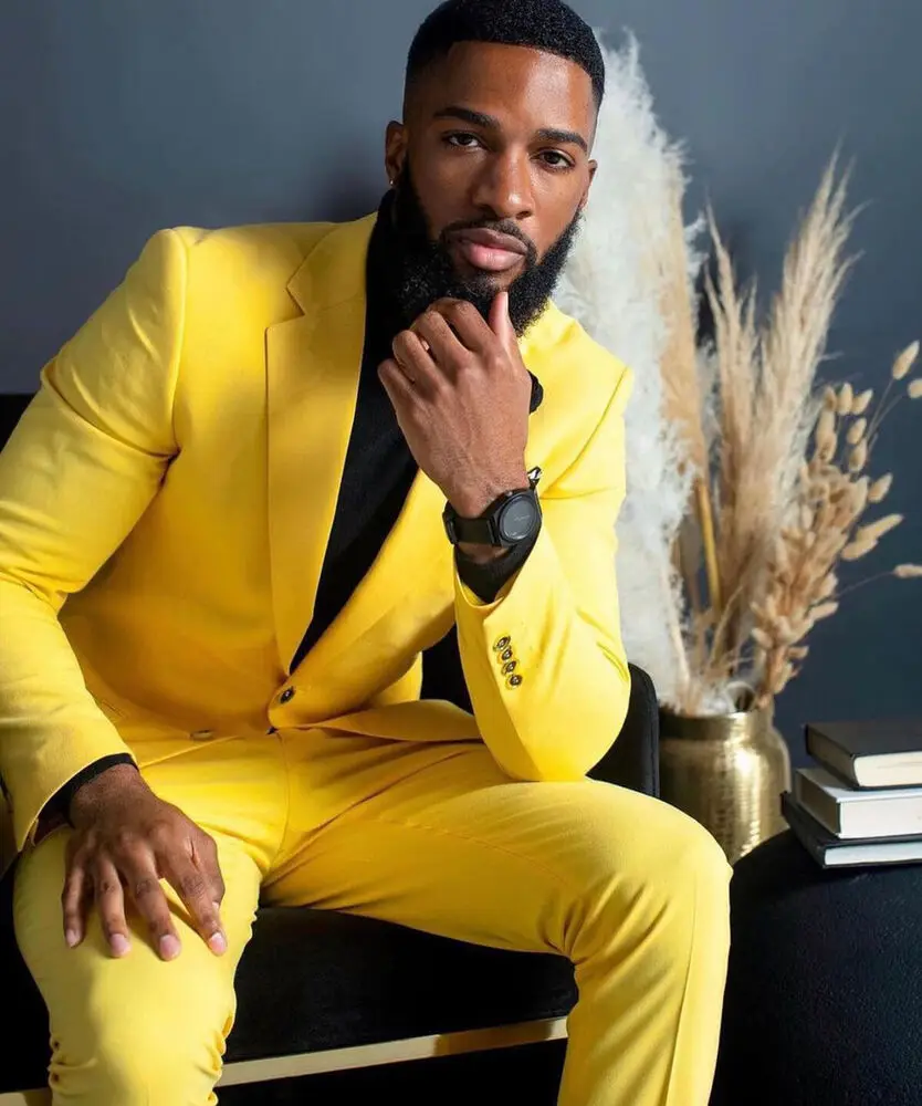 Men's Yellow Suits Slim Fit Single Breasted Wedding Formal Party Wear 2 new 2025 Pieces Tres De Boda Para Hombre Completos