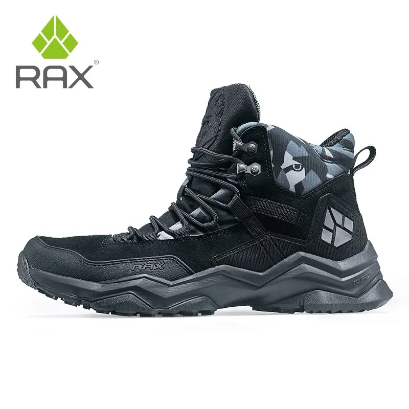 RAX Men Hiking Shoes Mid-top Leather Waterproof, Anti-slip, Anti-impact Outdoor Sports, Hiking, Camping, Hunting, Climbing Shoes