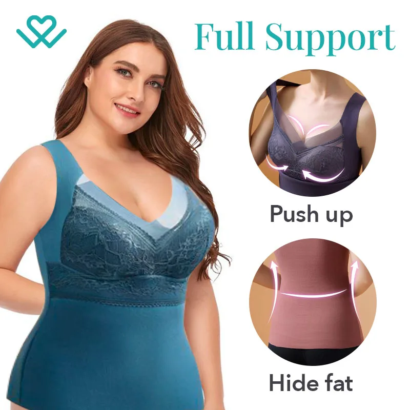 Thermal Camisole new with built-in Bra Winter Underwear Women Lace 2025 Vest Tank Top Corset Padded Fleece Lined Warm Undershirt Bralette