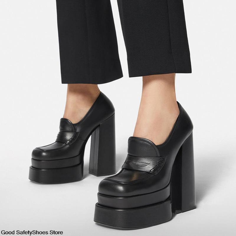 High Brand Heels 2023 Platform Women Pumps Office Lady Chunky Punk Gothic Y2K JK Shoes Loafer Female Size35-42 99ea
