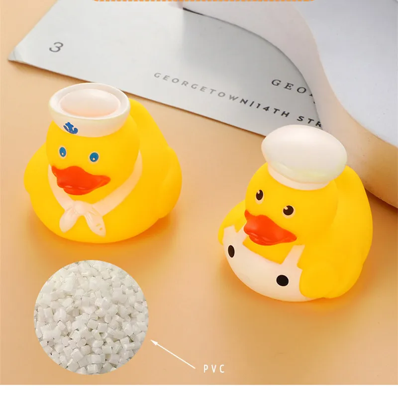 Cute Little Yellow Duck With Squeeze Sound Soft Rubber Float Ducks Play Bath Game Fun Gifts Toy For Children Baby Birthday