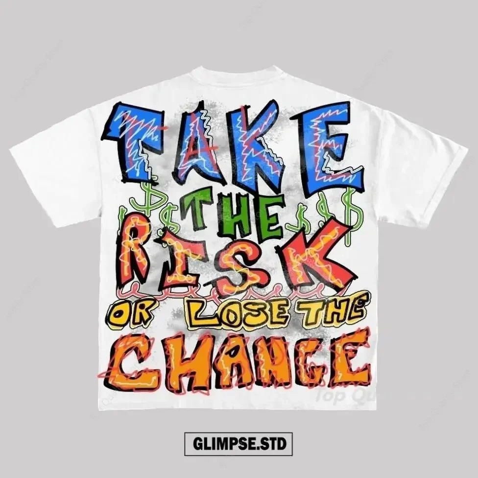 Harajuku Big Letter Print oversized graphic t shirts gothic all cotton shirts Couples High street y2k tops goth women clothes 240321