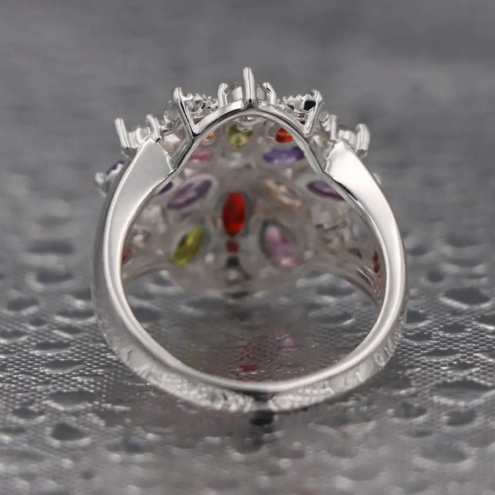 Ring Wedding Engagement Women Multicolor 2025 Cubic Zirconia Inlaid new Jewelry Gift