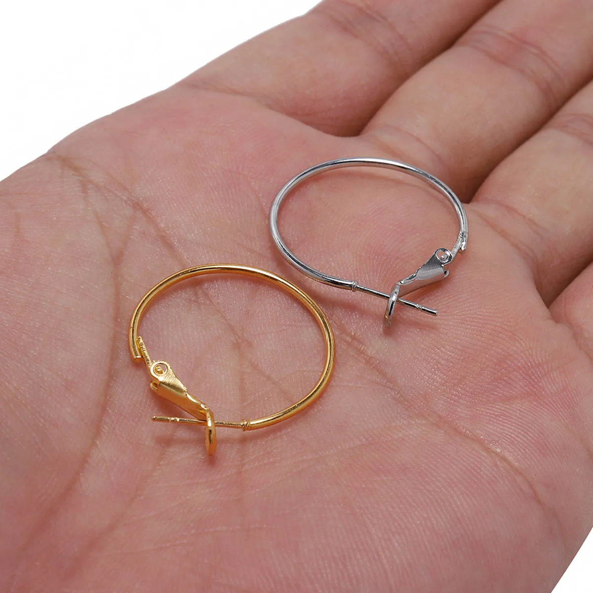 10Pcs/Lot 30 new 40 50 60 70mm Gold Round 2025 Big Hoop Earrings Accessories Exaggerated Hoop Ear For DIY Jewelry Making Finding