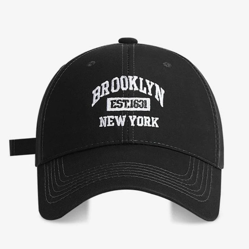 Letter Embroidered Baseball Cap Women Hard Top Big Brim Cap Outdoor Sunscreen Unisex Snapback Hat Sports Casual Men Hip Hop Hat