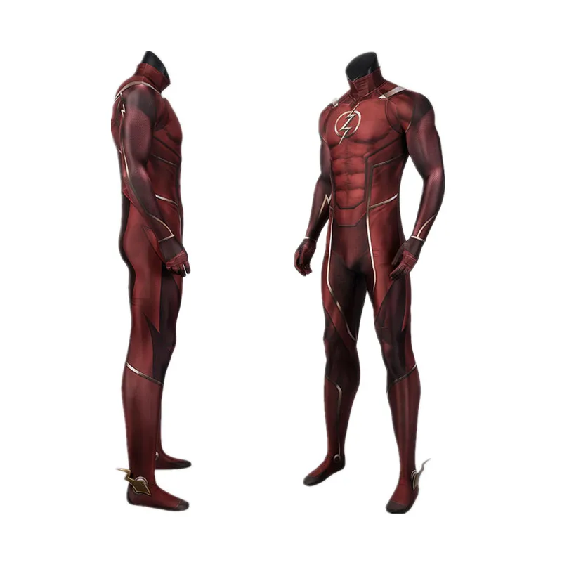Man Flash Cosplay Barry Allen Cosplay Costume Adult new Men Flash Bodysuit Flash Costume Jumpsuit 2025 with Headgear