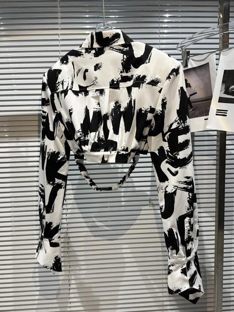 DEAT Constant Color new Letter 2025 Design Jacket Women's High Street Waist Bandage Long Sleeve Short Coat Trend 2023 Spring New 11XX1254