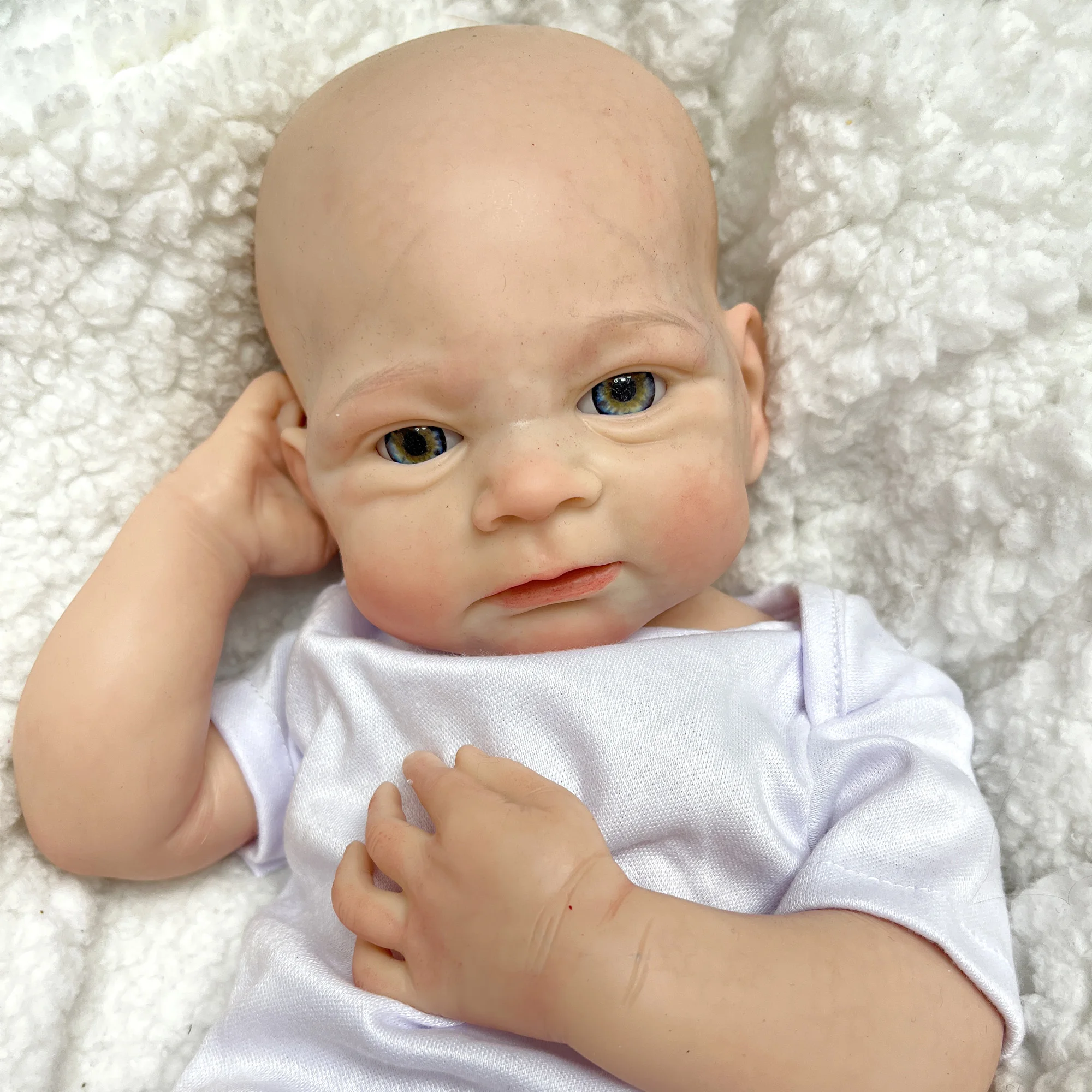 45cm Elijah Solid Silicone Bebe Reborn Girl Handmade 3D Painted Skin and Unpaint Lifelike Real Corpo De Silicone Doll